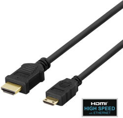 Deltaco 100008 HDMI kábel 2 M HDMI A-típus (Standard) HDMI Type C (Mini) Fekete (R00100008)