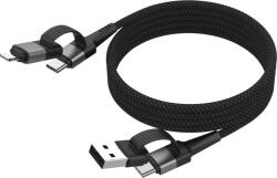 ANSMANN 1700-0188 USB kábel 1, 2 M USB A/USB C USB C/Lightning 60 W Fekete, Ezüst (1700-0188)
