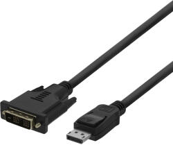 Deltaco 110010 video átalakító kábel 3 M DisplayPort DVI-D Fekete (00110010)