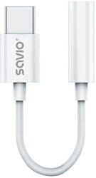 SAVIO AK-51 audio kábel 0, 11 M 3.5mm USB C-típus Fehér (AK-51)