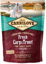 CARNILOVE Fresh Adult Cat Sterilised ponttyal és pisztránggal 400gr