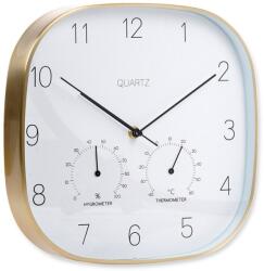 Artemis dekoratív óra hőmérővel és páratartalommérővel, fehér és arany, 28, 5x28, 5cm (VD-568132)