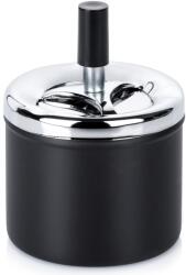 Vilde zárt fém hamutartó, forgatható, 9, 5x13 cm, fekete, ezüst fedővel (568134)