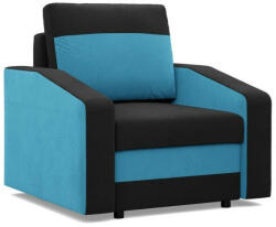 GreenSite Hewlet fotel, szövet anyag, bonell töltet, fekete - kék - pepita