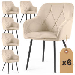 AKORD DIAMANTE kárpitozott szék welur bézs fekete lábak 6 db-os szett (6xDIAMANTE-BEB)