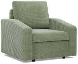 GreenSite Zeus fotel, döntött kartámasz, kordbársony, bonell töltet, zöld