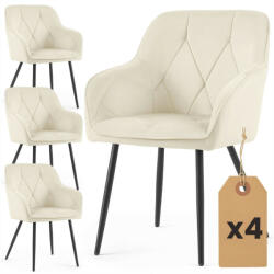 AKORD DIAMANTE kárpitozott szék welúr krém fekete lábak (4xDIAMANTE-CRB)