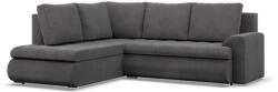 GreenSite Tokio sarokkanapé, L alakú háttámlával, 2 ágyneműtartóval, kordbársony, baloldali, szürke