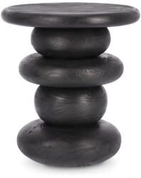 Bizzotto Lopez 40 Dohányzóasztal Mangófa Fekete Geometrikus (0747183)