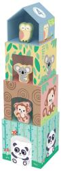 Hi Pando Set de joacă Hi Pando -Cuburi de carton cu animale din lemn (HP031) Figurina