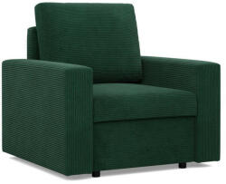 GreenSite Zeus fotel, egyenes kartámasz, kordbársony, hab töltet, zöld - pepita