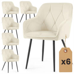 AKORD Diamante kárpitozott szék welur krém fekete lábakkal (6xDIAMANTE-CRB)