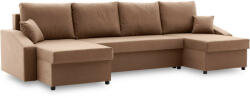 GreenSite Sparta Plus sarokkanapé, szövet anyag, univerzális oldal, barna
