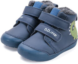 D. D. STEP dinozaur căptușit velcro față pas glezna cizme pentru băieți albastru (148AE7)