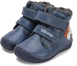 D. D. STEP Pantofi de băiat Barefoot fox căptușit cu velcro albastru (148ADB)