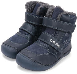 D. D. STEP Pantofi pentru băieți desculți cu curele de velcro căptușite - fluorescent albastru închis (148B20)