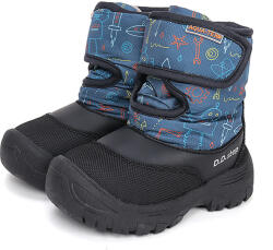 D. D. STEP cizme pentru băieți cu model și căptușeală impermeabilă, cu curea velcro model albastru marin (148B38)