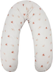 EKO Szoptatós Párna Velvet Beige Meadow 180cm - Ergonomikus Támasz Szoptatáshoz és Pihenéshez, Puha Bársonyos Tapintás