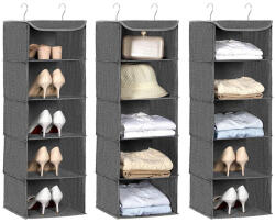 SONGMICS Függő Tároló Polc Bambusz Betéttel Szürke (EUZ-RYCH06G) - platinashop