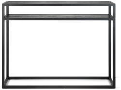 Spinder Design Fekete konzolasztal tölgyfa asztallappal 30x120 cm Daniël - Spinder Design