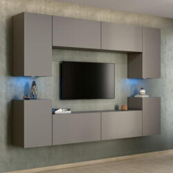 Intenso Concept-26 nappali faliszekrény sor - 240 cm (szürkésbarna) - miniwebshop