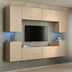 Intenso Concept-26 nappali faliszekrény sor - 240 cm (világos tölgy) - miniwebshop