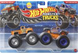 Mattel Hot Wheels Monster Trucks: Hi-Tail Hauler din 1956 vs Ford Raptor din 2017, set de 2 mașinuțe 1/64 - Mattel (FYJ64/JLV84)