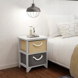 vidaXL Éjjeliszekrények, 2 db, fából (242889)