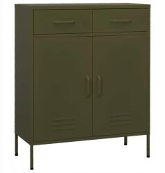 vidaXL szekrény, olívazöld, 80x35x101, 5 cm, acél (8720286564653)