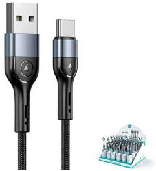 USAMS fonott kábel U55 2A USB-C, 1 db U55 készülékhez, 1m, SJ449ZJ01 (US-SJ449) fekete (SJ449ZJ01)
