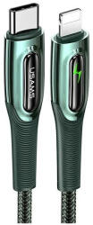 USAMS Braided USB-C to Lightning Smart Power-off 20W PD kábel 1.2m sötét zöld SJ (SJ518USB02)