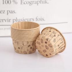  Kraft Muffin Papír Kapszula - Mintás 12db