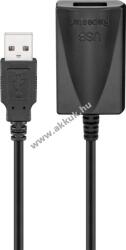 Goobay aktív USB2.0 hosszabbító 5m fekete 480Mbit/s 0, 5A 2, 5W
