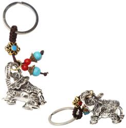  Elefant cu simboluri chinezesti amuleta breloc Feng Shui 10 cm cu Nod Mistic pentru protectie si stabilitate