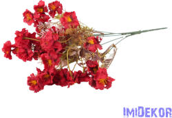  Apró virágos 7 ágú selyem csokor 38cm - Bordó