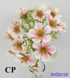  Apró virágos szálas díszítő 33cm - Fehér-Rózsaszín