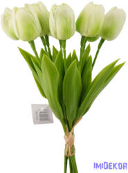  Tulipán gumi 9 szálas kötegelt csokor 32 cm - Zöldes