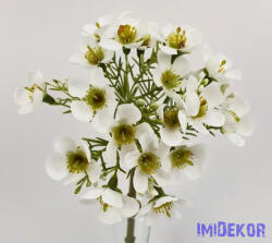  Apró virágos szálas díszítő 33cm - Fehér