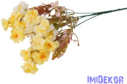 Apró virágos 5 ágú selyem csokor 38cm - Sárga