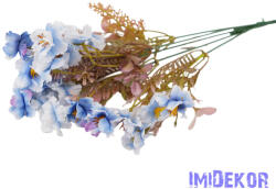  Apró virágos 5 ágú selyem csokor 38cm - Kék