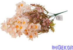  Apró virágos 7 ágú selyem csokor 38cm - Barack