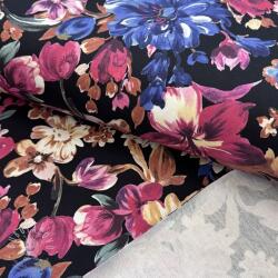  Szabadidő anyag Flower Luna black digital print