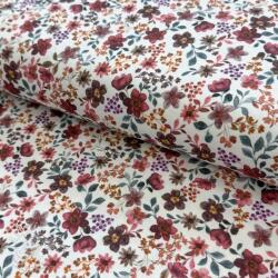  Jersey Flowers burgundy digital print ORGANIC