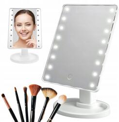 Soulima Kozmetikai Tükör, megvilágított LED, fehér, forgatható, 16 LED (L22066)