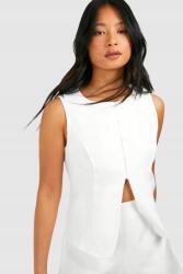 Boohoo Fehér Klasszikus Gombos Mellény Boohoo Kivágással 40-ES