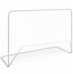 vidaXL Focikapu hálóval, 182 x 61 x 122 cm, acél, fehér (90684)