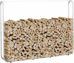 vidaXL Стойка за дърва за огрев 200x25x150 cm Поцинкована стомана (4100705)