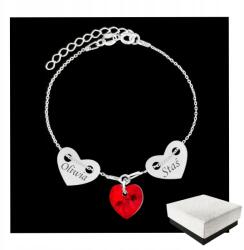  Ezüst karkötő Gravírozás Szív Két szív Ezüst 925 Ajándék