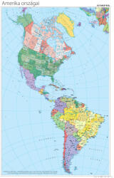 Stiefel Észak- és Dél-Amerika politikai térképe (angol) (47601-XL)