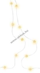 Goobay 20db LED ezüstdrót fényfüzér csillagokkal időzítővel melegfehér 2, 2m